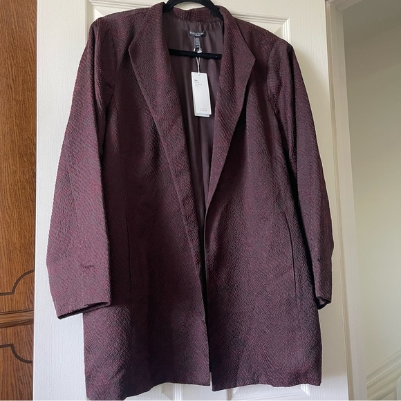 Eileen Fisher Burgundy Blazer NWT - Picture 4 of 15